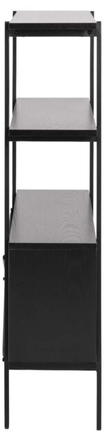 Riiul ANGUS 94x27xH114cm, must - Pilt 3