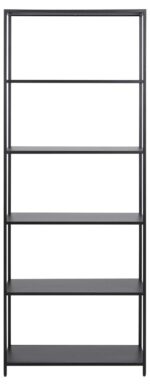 Riiul NEWCASTLE 69,5x30xH185cm, must - Pilt 2
