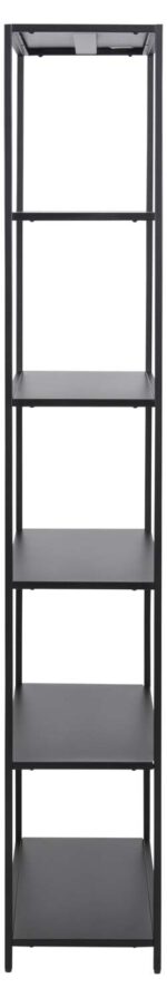 Riiul NEWCASTLE 69,5x30xH185cm, must - Pilt 3