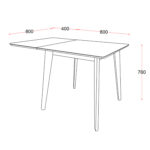 Söögilaud ROXBY 80/120x80xH76cm, tamm - Pilt 2