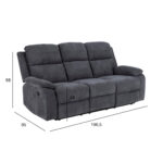Diivan MORA 3-kohaline recliner, tumehall - Pilt 6