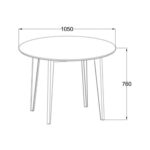 Söögilaud ROXBY D105xH76cm, tamm - Pilt 2