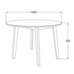 Söögilaud ROXBY D140xH76cm, tamm - Pilt 2