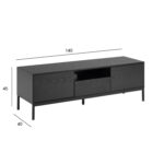 TV-laud SEAFORD 140x40xH45cm, must - Pilt 4