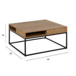 Diivanilaud WILLFORD 80x80xH40cm, naturaalne - Pilt 2