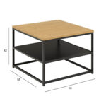 Diivanilaud GILA 55x55xH42cm, naturaalne - Pilt 2