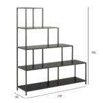 Riiul SEAFORD 135x35xH150cm, must - Pilt 2