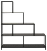 Riiul SEAFORD 135x35xH150cm, must - Pilt 3
