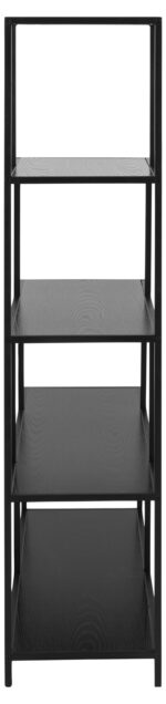 Riiul SEAFORD 135x35xH150cm, must - Pilt 4