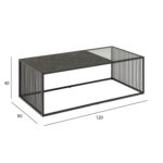 Diivanilaud STRINGTON 120x60xH40cm, must - Pilt 2