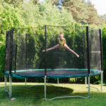 Batuut turvavõrguga D304cm, rohelise äärega - Pilt 2