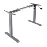 Töölaud ERGO 1-mootoriga 140x70xH71-121cm, vaher/hõbehall - Pilt 2
