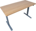 Töölaud ERGO 1-mootoriga 140x70xH71-121cm, vaher/hõbehall - Pilt 4