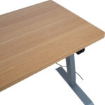 Töölaud ERGO 1-mootoriga 140x70xH71-121cm, vaher/hõbehall - Pilt 5