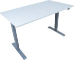 Töölaud ERGO 1-mootoriga 140x80xH71-121cm, hallikasvalge/hõbehall - Pilt 3