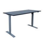 Töölaud ERGO 1-mootoriga 140x80xH71-121cm, must/hõbehall - Pilt 3