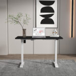 Töölaud ERGO 1-mootoriga 140x80xH71-121cm, must/hõbehall - Pilt 2