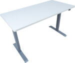 Töölaud ERGO 1 mootoriga 140x70xH71-121cm, valge/hõbehall - Pilt 3