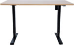 Töölaud ERGO 1-mootoriga 140x70xH71-121cm, vaher/must - Pilt 2