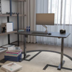 Töölaud ERGO 1-mootoriga 140x80xH71-121cm, must - Pilt 6