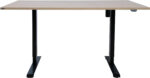 Töölaud ERGO 1-mootoriga 160x80xH71-121cm, hikkoripuu/must - Pilt 2