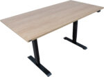 Töölaud ERGO 1-mootoriga 160x80xH71-121cm, hikkoripuu/must - Pilt 3