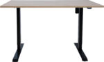 Töölaud ERGO 1-mootoriga 140x70xH71-121cm, hikkoripuu/must - Pilt 2