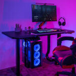 Mängurilaud GAMER 1-mootoriga 140x70xH71-121cm, must - Pilt 7