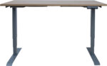 Töölaud ERGO 2-mootoriga 140x70xH60-125cm, hikkoripuu/hõbehall - Pilt 2