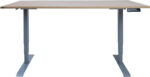 Töölaud ERGO 2-mootoriga 160x80xH60-125cm, hikkoripuu/hõbehall - Pilt 2