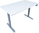 Töölaud ERGO 2-mootoriga 140x80xH60-125cm, hallikasvalge/hõbehall - Pilt 3