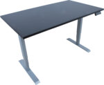 Töölaud ERGO 2-mootoriga 140x80xH60-125cm, must/hõbehall - Pilt 3