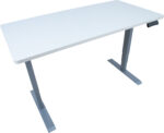 Töölaud ERGO 2-mootoriga 140x70xH60-125cm, valge/hõbehall - Pilt 3
