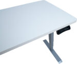 Töölaud ERGO 2-mootoriga 140x70xH60-125cm, valge/hõbehall - Pilt 4