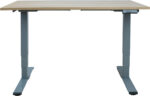 Töölaud ERGO OPTIMAL 2-mootoriga 140x70xH62-127cm, hikkoripuu/hõbehall - Pilt 2