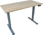 Töölaud ERGO OPTIMAL 2-mootoriga 140x70xH62-127cm, hikkoripuu/hõbehall - Pilt 3