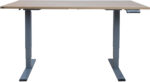 Töölaud ERGO OPTIMAL 2-mootoriga 160x80xH62-127cm, hikkoripuu/hõbehall - Pilt 2
