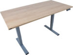 Töölaud ERGO OPTIMAL 2-mootoriga 160x80xH62-127cm, hikkoripuu/hõbehall - Pilt 3
