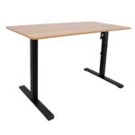 Töölaud ERGO OPTIMAL 1-mootoriga 120x60xH71-116cm, tamm/must - Pilt 2