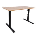 Töölaud ERGO OPTIMAL 1-mootoriga 140x70xH71-116cm, hikkoripuu/must - Pilt 2