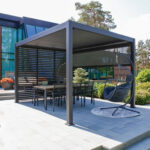 Varikatus MIRADOR-111 3x3m klaasist lükandseintega, tumehall - Pilt 5