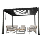 Varikatus MIRADOR-111 3x4m textilene seintega, tumehall - Pilt 4