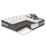 Voodi JASPER 90x200cm, madratsiga HARMONY DUO, hall - Pilt 6