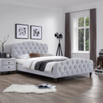 Voodi SANDRA 160x200cm, madratsiga HARMONY DELUX, helehall - Pilt 5