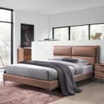 Voodi LENA madratsiga HARMONY DUO 160x200cm, konjakipruun - Pilt 2