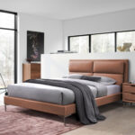 Voodi LENA madratsiga HARMONY TOP 160x200cm, konjakipruun - Pilt 2