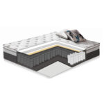 Voodi ROMAN madratsiga HARMONY TOP 160x200cm, hall - Pilt 3