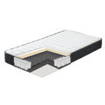 Voodi OSWALDO 90x200cm, kahe madratsiga HARMONY UNO, plaatinahall - Pilt 3