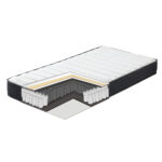 Voodi OSWALDO 90x200cm, madratsiga HARMONY UNO, plaatinahall - Pilt 3
