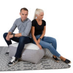 Tumba LAMB BAG 80x80xH30cm, valge/helehall - Pilt 4